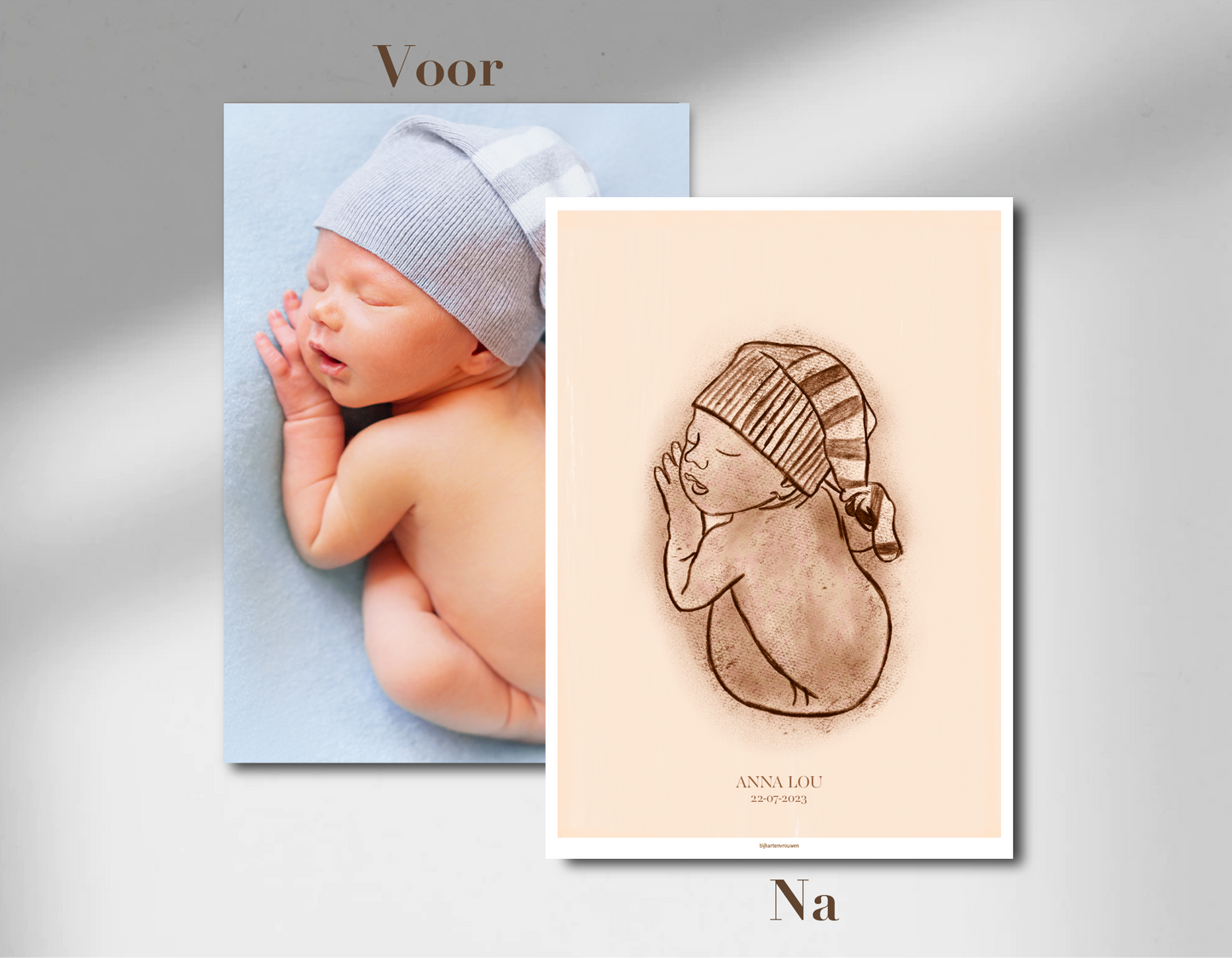 Houtskool geïnspireerde geboorte poster