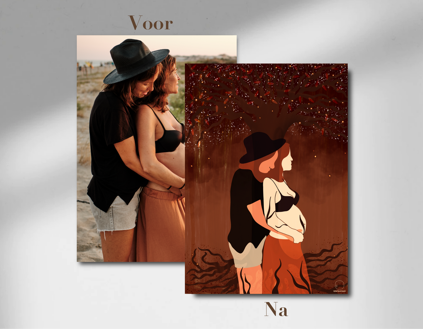 moedernatuur koppel zwangerschap poster