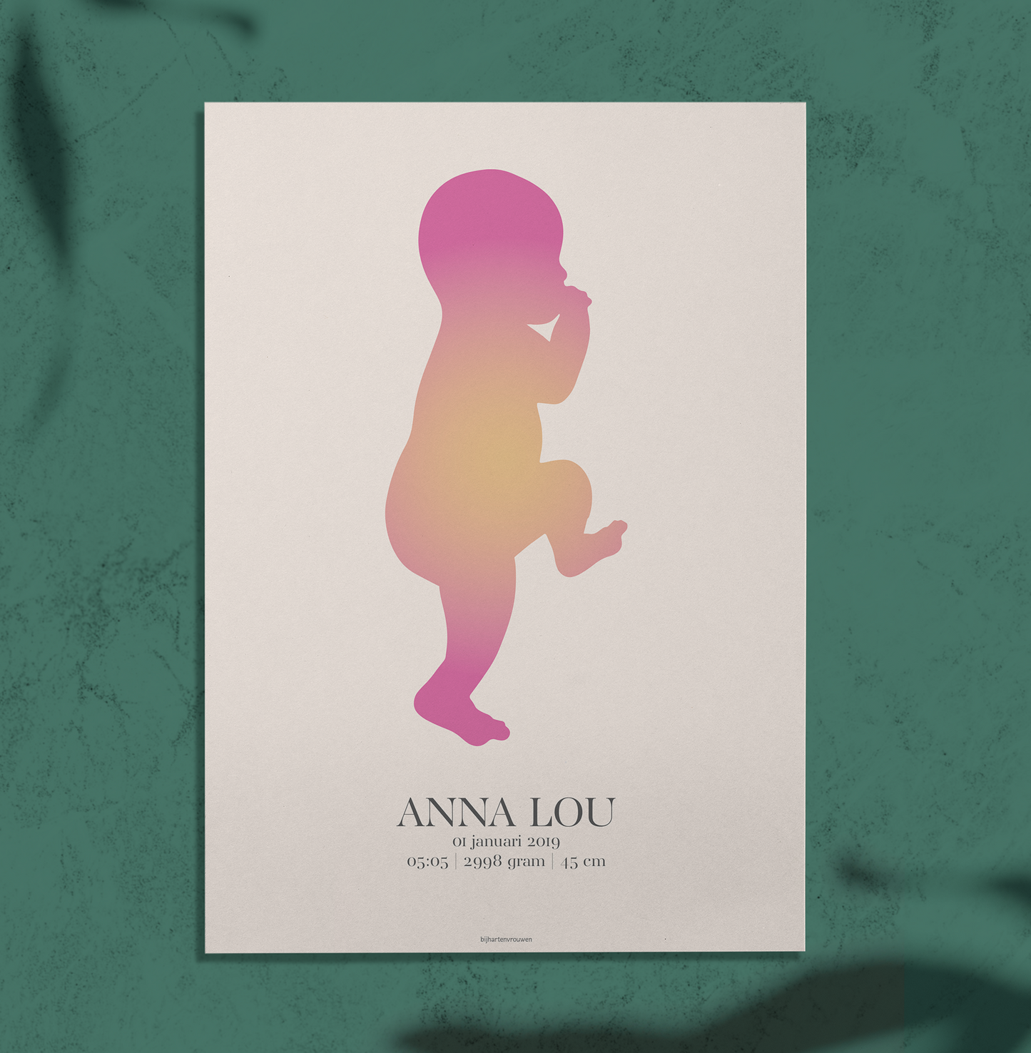 retro aura geboorte naamposter