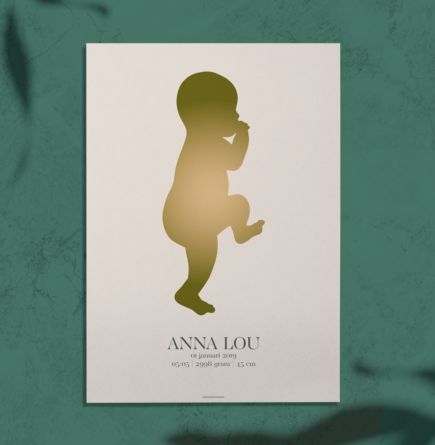 retro aura geboorte naamposter