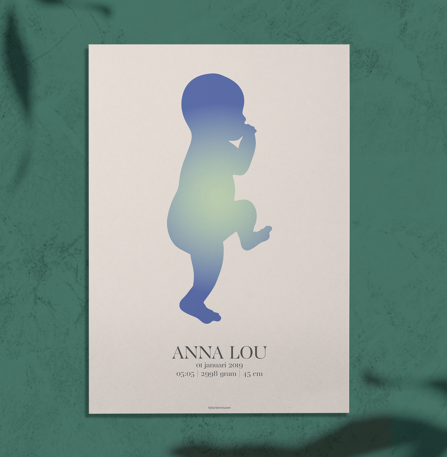 retro aura geboorte naamposter