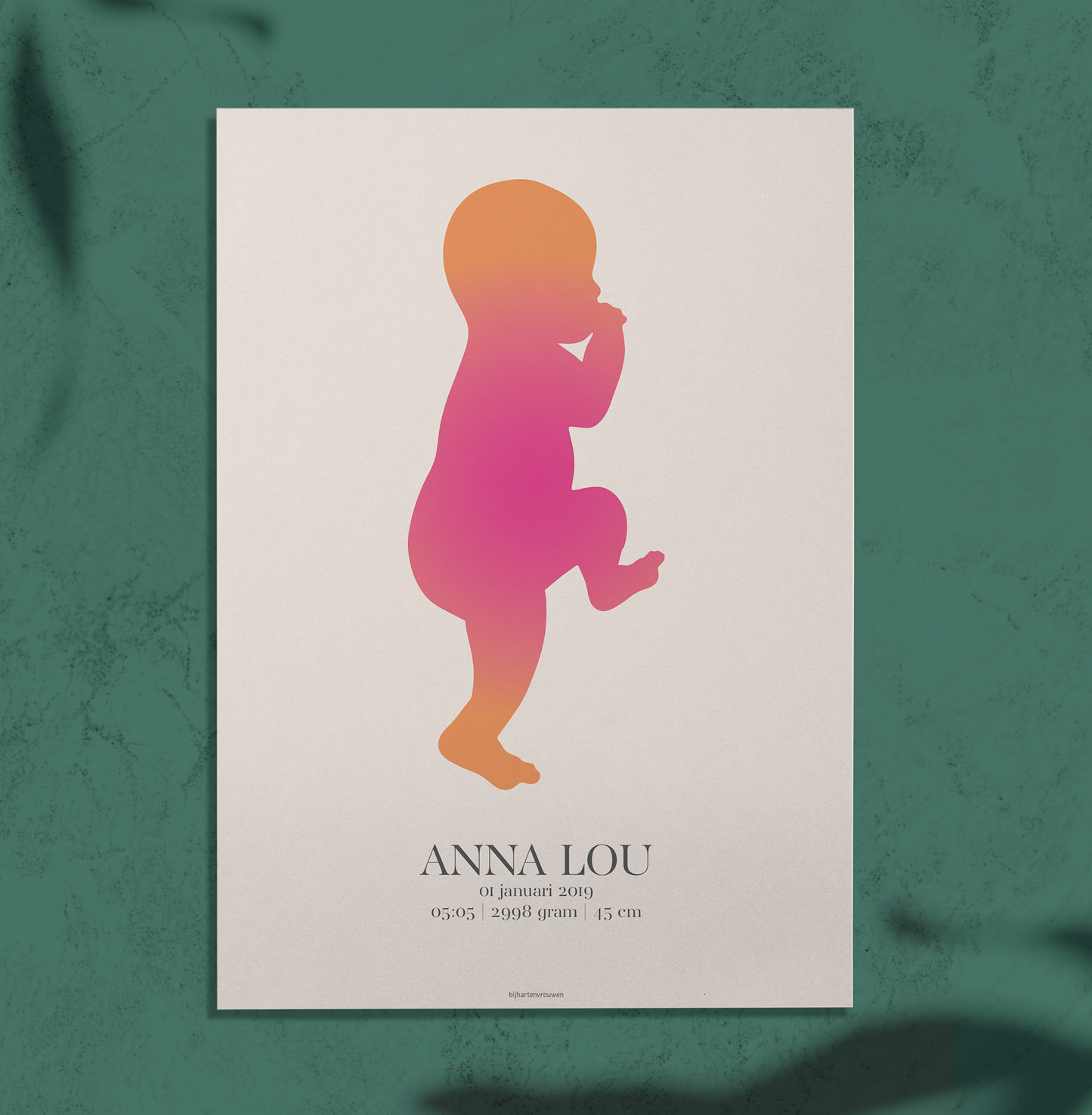 retro aura geboorte naamposter