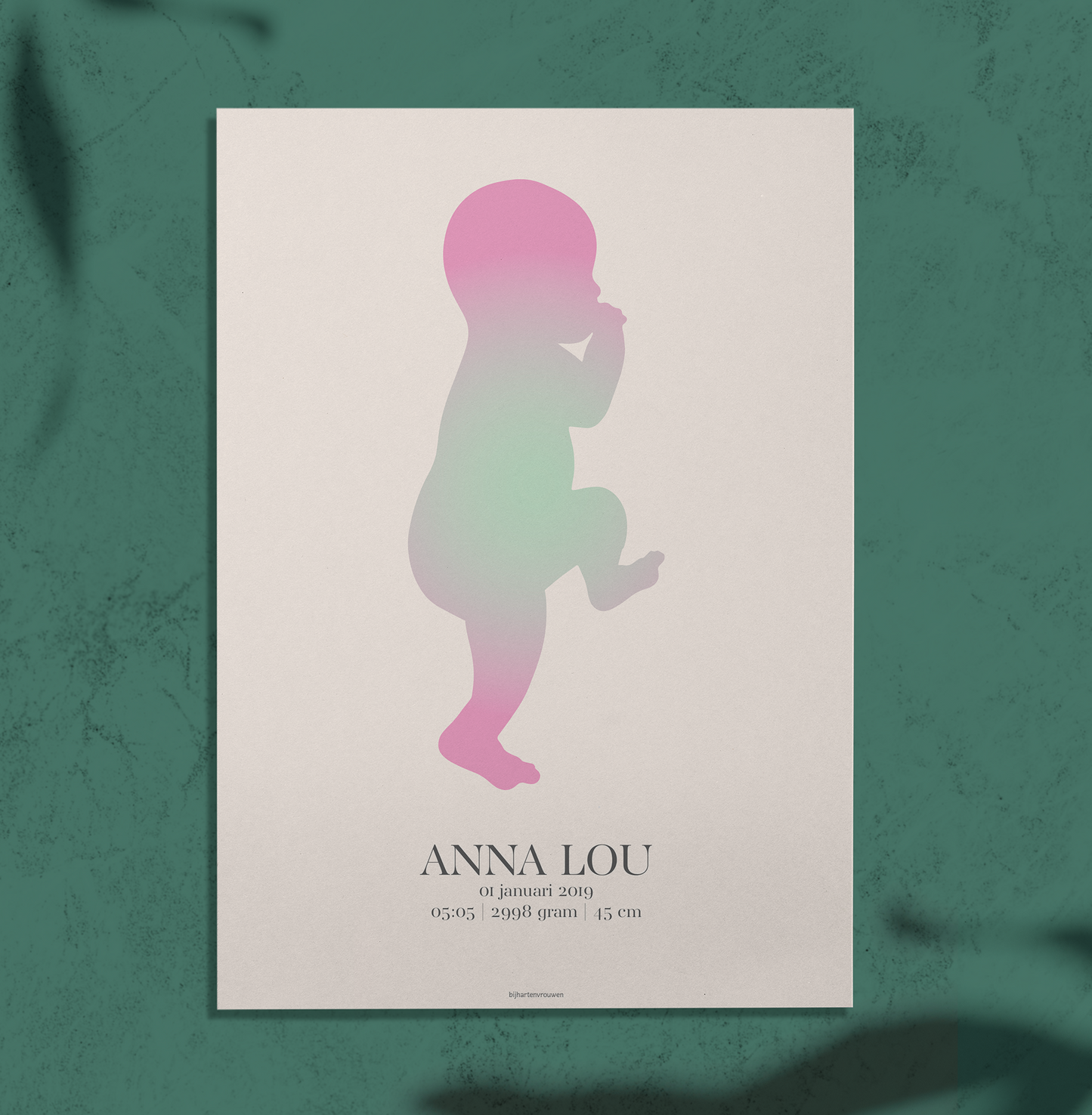 retro aura geboorte naamposter