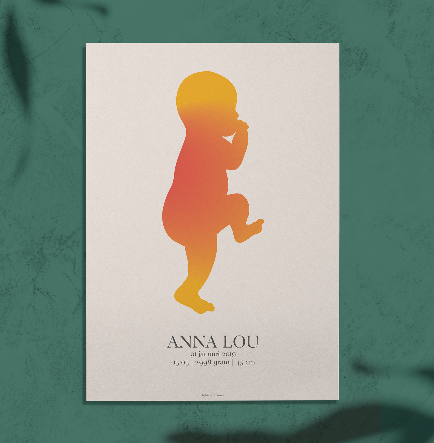 retro aura geboorte naamposter