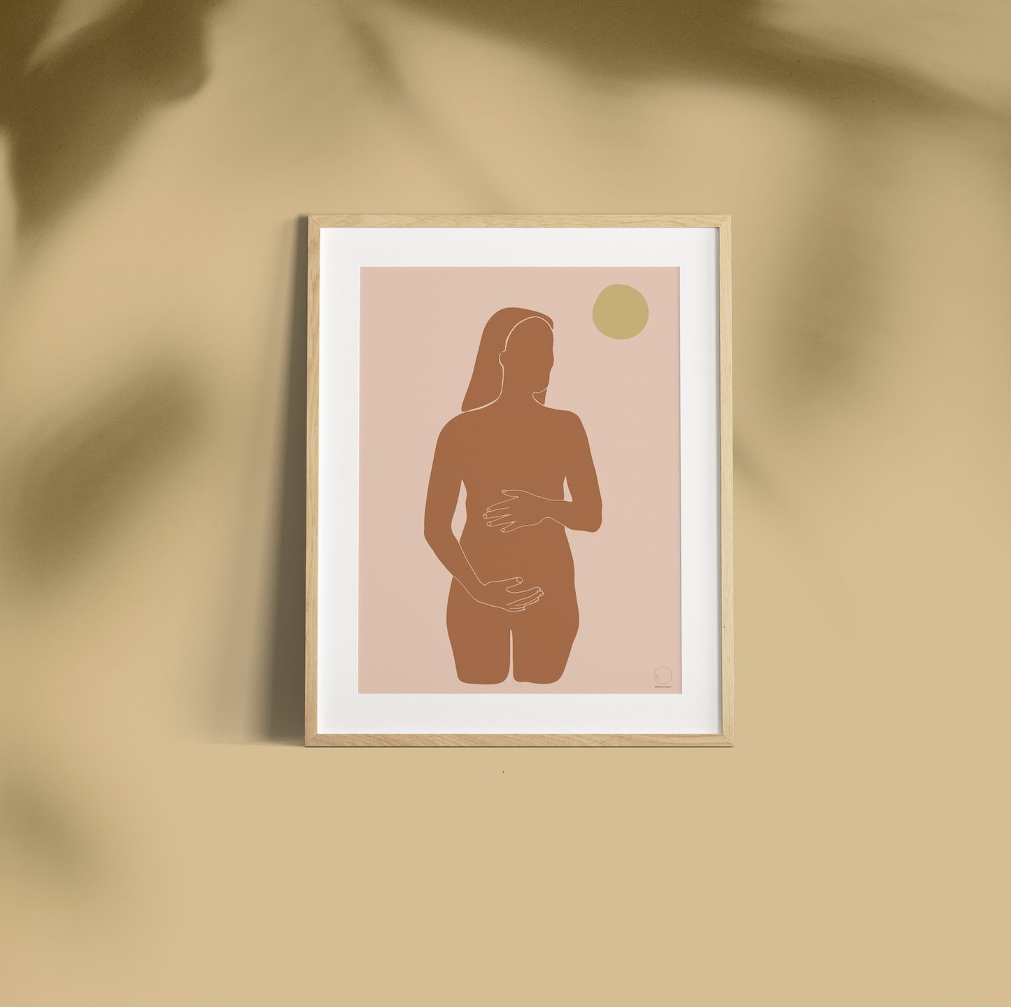 Minialistische zon zwangerschap poster