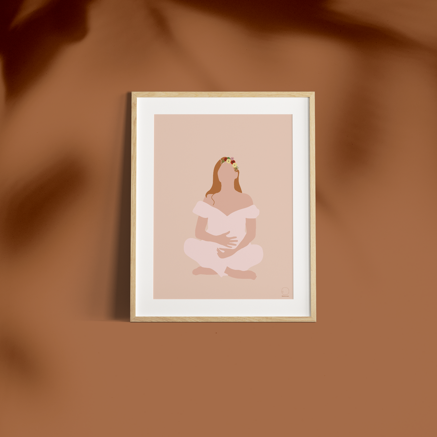 Minimalistische Frida Kahlo inspirerende zwangerschap poster