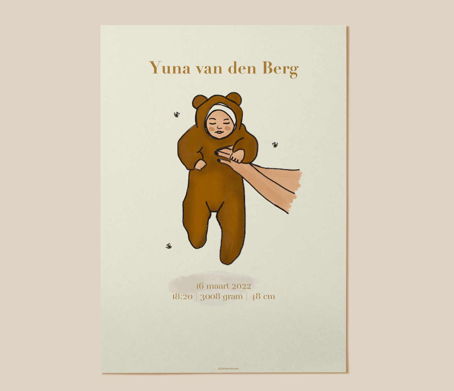 Berenpak geboorte naamposter