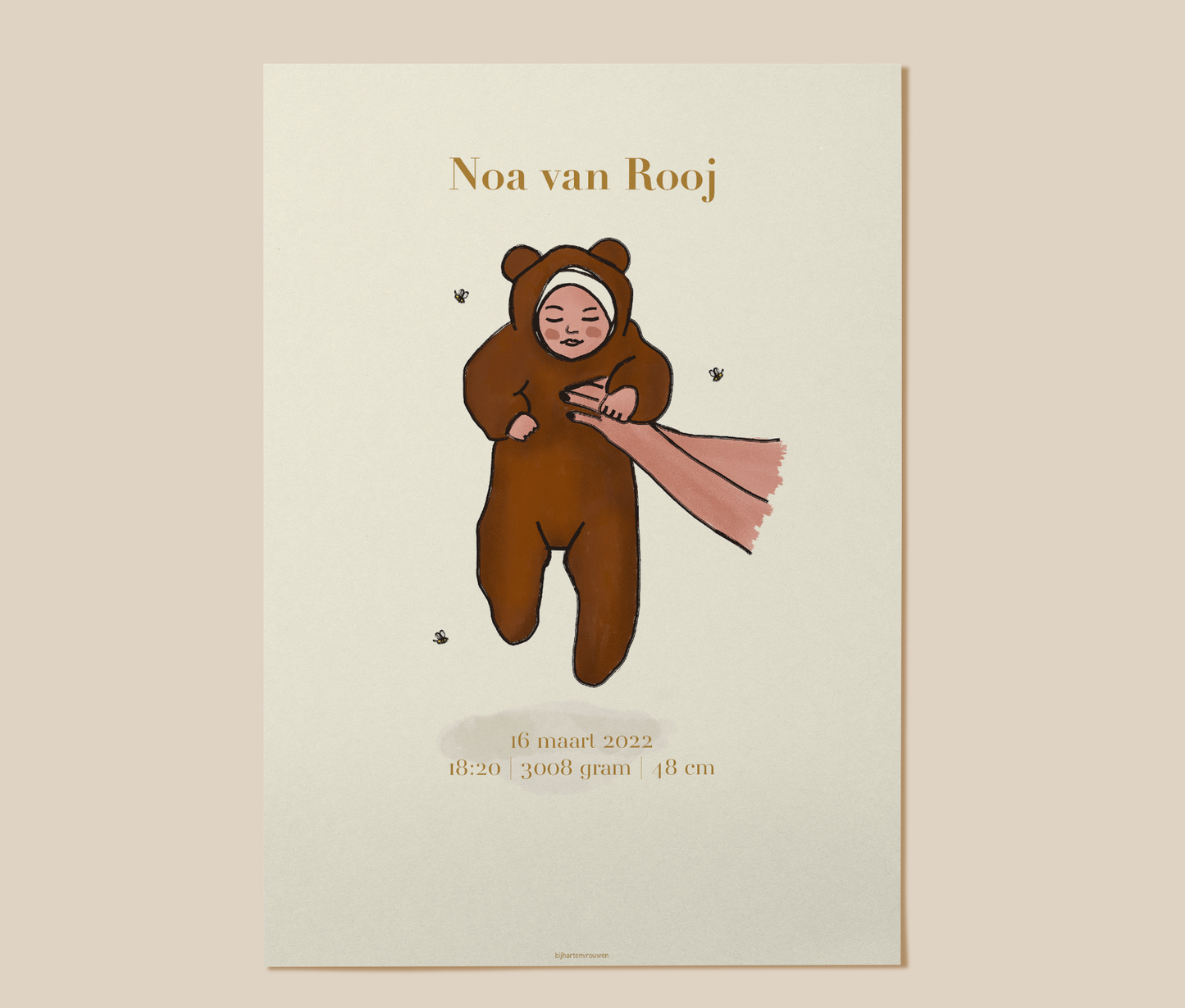 Berenpak geboorte naamposter