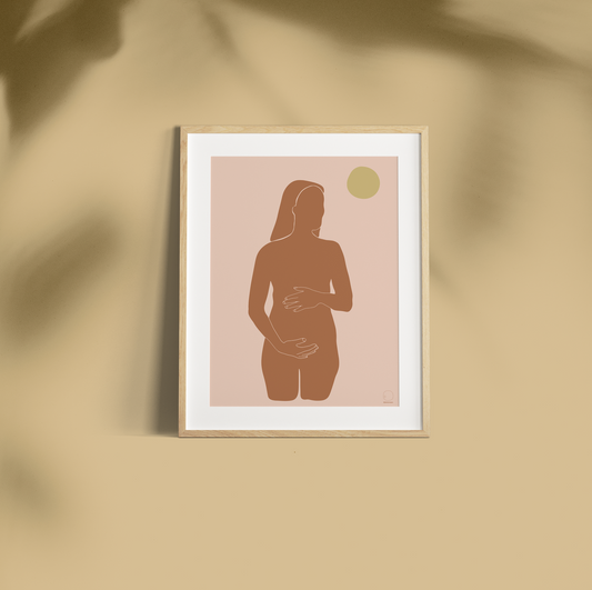 Minialistische zon zwangerschap poster