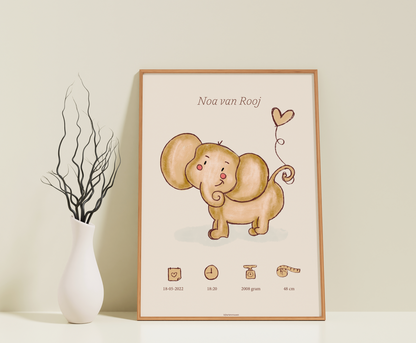 Dieren geboorte poster