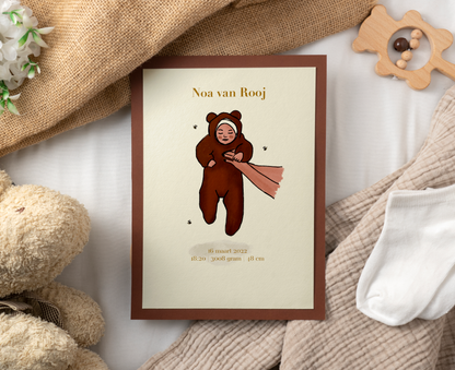 Berenpak geboorte naamposter