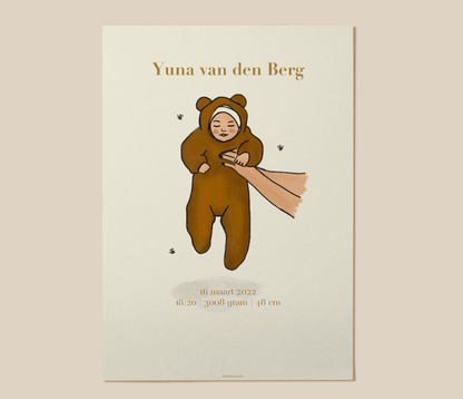 Berenpak geboorte naamposter